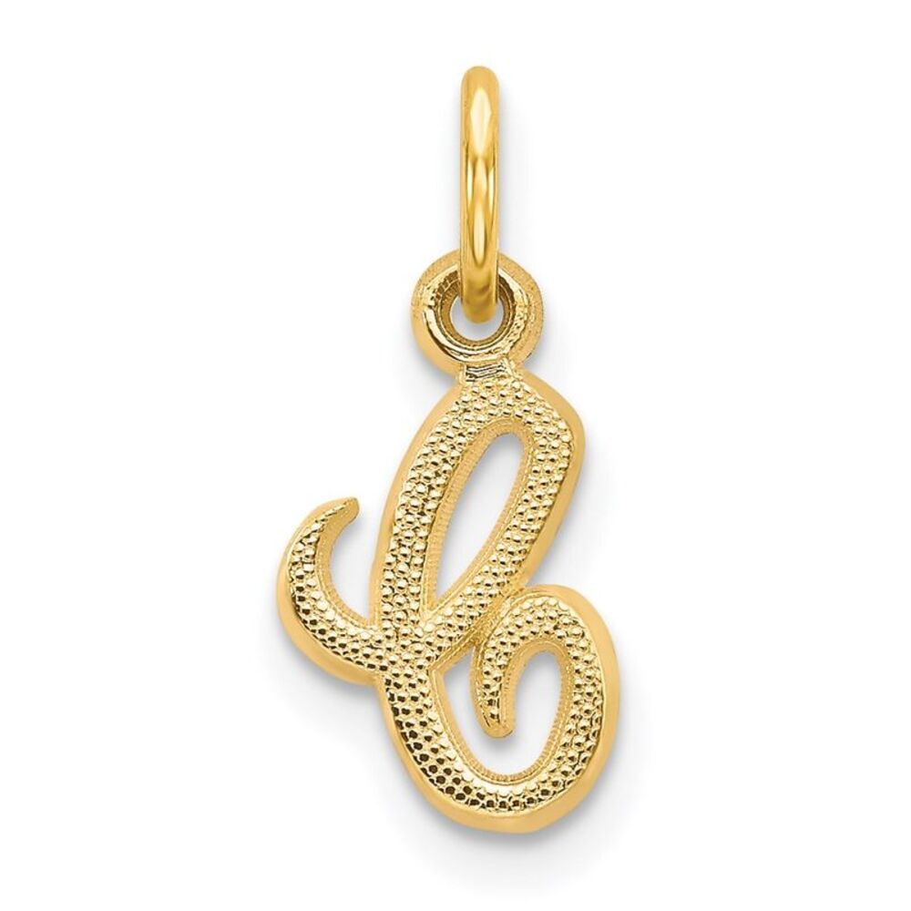 14k Yellow Gold Script Letter C Initial Charm - image 1
